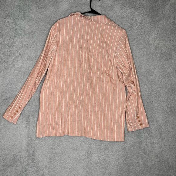 NWOT Soft Surroundings Womens linen blend striped blazer lightweight large - Picture 5 of 11